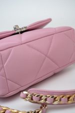 22S Pink Lambskin Quilted 19 Small Reverse Mixed Hardware - Image 12
