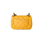 23A Mini Yellow Lambskin Quilted and Weng Wood Flap Bag - Image 8