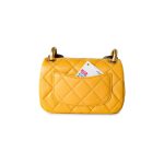 23A Mini Yellow Lambskin Quilted and Weng Wood Flap Bag - Image 7