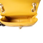 23A Mini Yellow Lambskin Quilted and Weng Wood Flap Bag - Image 14
