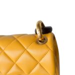 23A Mini Yellow Lambskin Quilted and Weng Wood Flap Bag - Image 15