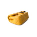 23A Mini Yellow Lambskin Quilted and Weng Wood Flap Bag - Image 9