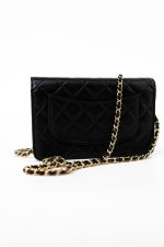 23C Black Lambskin Quilted Cruise Heart Wallet on Chain (WOC) LGHW - Image 5