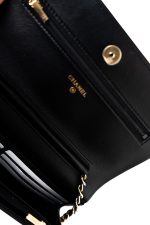 23C Black Lambskin Quilted Cruise Heart Wallet on Chain (WOC) LGHW - Image 12