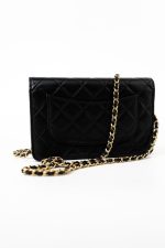 23C Black Lambskin Quilted Cruise Heart Wallet on Chain (WOC) LGHW - Image 14