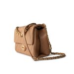 23P Caramel Quilted Chanel Chain Single Flap Bag Antique Gold Hardware - Image 6