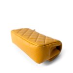 Autumn Yellow Lambskin Quilted Extra Mini Rectangular Flap Silver Hardware - Image 10