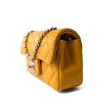 Autumn Yellow Lambskin Quilted Extra Mini Rectangular Flap Silver Hardware - Image 3