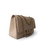 15P Beige Crumpled Calfskin Quilted Reissue 2.55 Flap 227 Aged Gold Hardware - Image 4