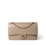 15P Beige Crumpled Calfskin Quilted Reissue 2.55 Flap 227 Aged Gold Hardware - Image 2