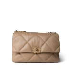 21S Dark Beige Lambskin Quilted 19 Flap Medium/Large - Image 2