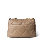 21S Dark Beige Lambskin Quilted 19 Flap Medium/Large - Image 4