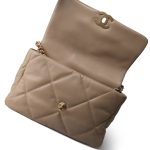 21S Dark Beige Lambskin Quilted 19 Flap Medium/Large - Image 8