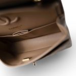 22A Dark Beige Caviar Quilted Classic Flap Small Light Gold Hardware - Image 7
