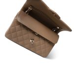 22A Dark Beige Caviar Quilted Classic Flap Small Light Gold Hardware - Image 8