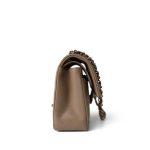 22A Dark Beige Caviar Quilted Classic Flap Small Light Gold Hardware - Image 9