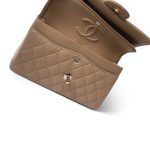 22A Dark Beige Caviar Quilted Classic Flap Small Light Gold Hardware - Image 12