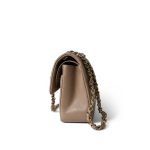 22A Dark Beige Caviar Quilted Classic Flap Small Light Gold Hardware - Image 15