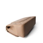 22A Dark Beige Caviar Quilted Jumbo Classic Flap Light Gold Hardware - Image 9