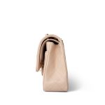 22C Beige Caviar Quilted Medium Classic Flap Light Gold Hardware - Image 2