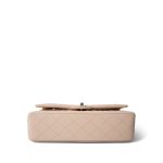 22C Beige Caviar Quilted Medium Classic Flap Light Gold Hardware - Image 4