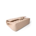 22C Beige Caviar Quilted Medium Classic Flap Light Gold Hardware - Image 6