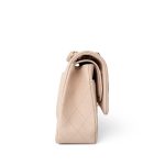 22C Beige Caviar Quilted Medium Classic Flap Light Gold Hardware - Image 5