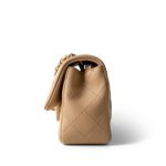 22C Beige Lambskin Quilted Mini Rectangular Quilted Flap Bag - Image 8