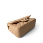 22C Beige Lambskin Quilted Mini Rectangular Quilted Flap Bag - Image 3