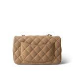 22C Beige Lambskin Quilted Mini Rectangular Quilted Flap Bag - Image 7