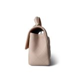22C Light Beige / Beige Lambskin Quilted Mini Top Handle Light Gold Hardware - Image 3