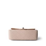 22C Light Beige / Beige Lambskin Quilted Mini Top Handle Light Gold Hardware - Image 5