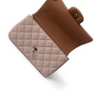 22C Light Beige / Beige Lambskin Quilted Mini Top Handle Light Gold Hardware - Image 9