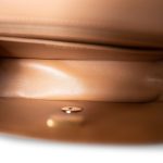 22C Light Beige / Beige Lambskin Quilted Mini Top Handle Light Gold Hardware - Image 7