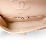 Beige Clair Caviar Quilted Classic Flap Medium Gold Hardware - Image 12
