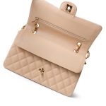 Beige Clair Caviar Quilted Classic Flap Medium Gold Hardware - Image 6