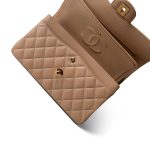 Beige Clair Caviar Quilted Classic Flap Small Gold Hardware - Image 9