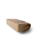 Beige Clair Lambskin Quilted Classic Flap Medium Gold Hardware - Image 8