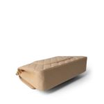 Beige Clair Lambskin Quilted Classic Flap Medium Gold Hardware - Image 9