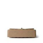 Beige Clair Lambskin Quilted Classic Flap Medium Gold Hardware - Image 5