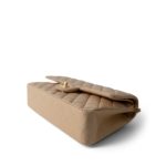 Beige Clair Lambskin Quilted Classic Flap Medium Gold Hardware - Image 6