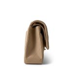 Beige Clair Lambskin Quilted Classic Flap Medium Gold Hardware - Image 3