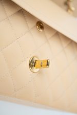Beige Clair Caviar Quilted Classic Flap Medium Gold Hardware - Image 3