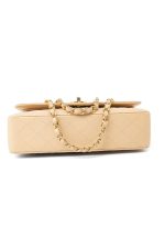 Beige Clair Caviar Quilted Classic Flap Medium Gold Hardware - Image 5