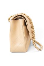 Beige Clair Caviar Quilted Classic Flap Medium Gold Hardware - Image 7