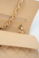 Beige Clair Caviar Quilted Classic Flap Medium Gold Hardware - Image 9