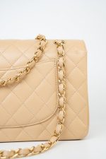 Beige Clair Caviar Quilted Classic Flap Medium Gold Hardware - Image 10