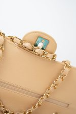 Beige Clair Caviar Quilted Classic Flap Medium Gold Hardware - Image 11