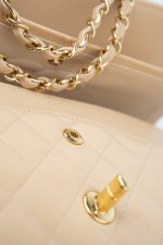 Beige Clair Caviar Quilted Classic Flap Medium Gold Hardware - Image 15