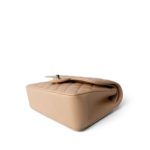 Beige Clair Caviar Quilted Classic Flap Small Gold Hardware - Image 6